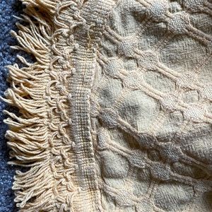 Yellow cotton bedspread vintage